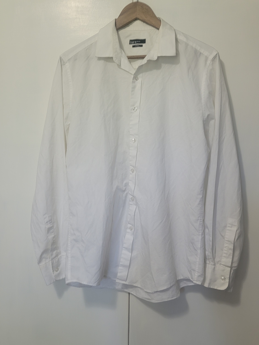 Bar III Men's White Button-Up Dress Shirt